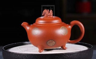 《獅韻》紫砂壺全手工茶壺老師小紅泥，絞泥（段泥、紫泥、綠泥等）壺