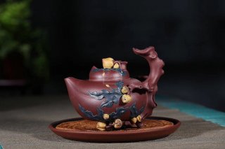 《多子多?！芬伺d紫砂壺高級(jí)工藝美術(shù)師純手工底槽青中壺茶具泡茶壺創(chuàng)新壺